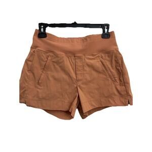 Athleta Trekkie North Athletic Stretch Shorts Orange Womens Size 2